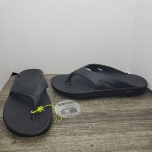 Oofos Ooriginal Flip Flop Classic Rubber Sandals Men's Black Thong Size 16